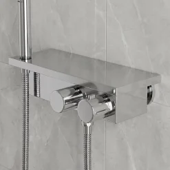 Mitigeur douche thermostatique chrome GoodHome Kolima