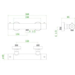 Mitigeur douche thermostatique cuivre brossé Essebagno Luisa