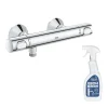 Mitigeur douche thermostatique GROHE Quickfix Precision Flow + nettoyant GrohClean