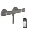 Mitigeur douche thermostatique HANSGROHE Ecostat Comfort noir chromé brossé + Nettoyant Briochin