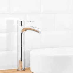 Mitigeur haut de lavabo chromé effet chute d'eau Olmeto GoodHome