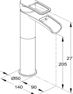 Mitigeur haut de lavabo chromé effet chute d'eau Olmeto GoodHome