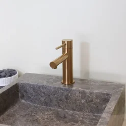 Mitigeur lavabo bas cuivre brossé Essebagno Luisa