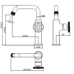 Mitigeur lavabo bas cuivre brossé Essebagno Indus