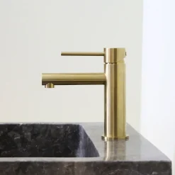 Mitigeur lavabo bas or brossé Essebagno Luisa