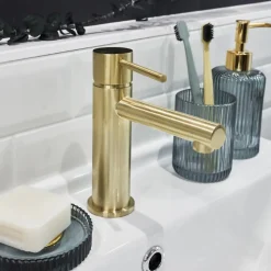 Mitigeur lavabo bas or brossé Essebagno Luisa