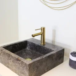 Mitigeur lavabo bas or brossé Essebagno Luisa