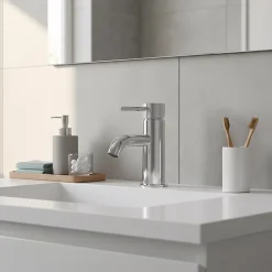 Mitigeur lavabo effet chrome taille M, GoodHome Owens