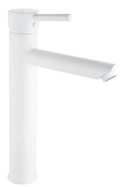 Mitigeur lavabo Essebagno Deco avec vidage en laiton coloris blanc modèle haut