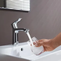 Mitigeur lavabo HANSGROHE Metris 110 CoolStart avec tirette et vidage chromé