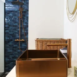 Mitigeur lavabo haut cuivre brossé Essebagno Luisa
