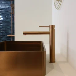 Mitigeur lavabo haut cuivre brossé Essebagno Luisa