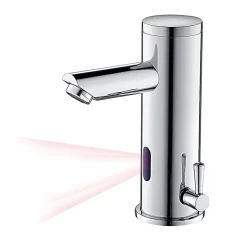 Mitigeur lavabo Infrarouge Auralum max robinet lavabo capteur automatique, Robinet de Salle de Bain en Laiton Chromé