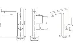 Mitigeur lavabo noir chromé Essebagno Short