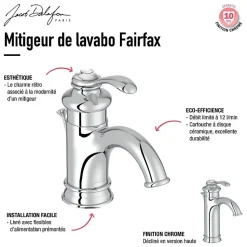 Mitigeur lavabo retro JACOB DELAFON Fairfax