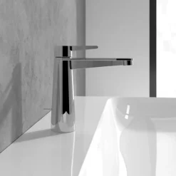 Mitigeur lavabo VILLEROY ET BOCH Conum ouverture dessus avec tirette Chrome Or brossé