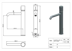 Mitigeur lavabo XL cuivre et marbre blanc, Essebagno Manopola