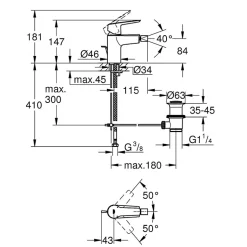 Mitigeur mécanique Bidet GROHE Start 2021 + microfibre