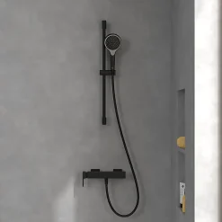 Mitigeur mécanique douche VILLEROY ET BOCH Subway 3.0 Chrome + Ensemble de douche VILLEROY ET BOCH Verve Showers 3 jets Noir mat