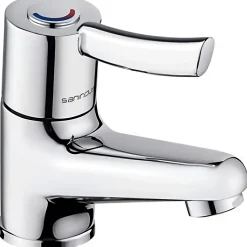 Mitigeur petite taille idéal pour lave-mains petit lavabo petite vasque SANINDUSA XS chromé livré avec 2 flexibles 3/8