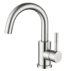 Mitigeur pivotant 360, argent, acier inoxydable, eau chaude/froide, facile à installer, lavabo, petite cuisine, bain/cuisine