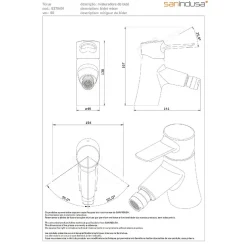 Mitigeur pour bidet à mousseur orientable SANINDUSA Torus chromé