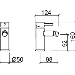 Mitigeur pour bidet à mousseur orientable SANINDUSA Alfa New Icone chromé livré avec fixation 2 flexibles