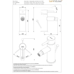 Mitigeur pour bidet à mousseur orientable SANINDUSA Alfa New Icone chromé livré avec fixation 2 flexibles