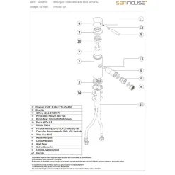 Mitigeur pour bidet bec contemporain mousseur Éco SANINDUSA Tube chromé livré avec 2 flexibles