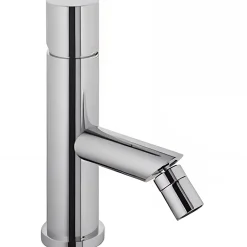 Mitigeur pour bidet bec contemporain mousseur orientable SANINDUSA Single chromé livré avec 2 flexibles
