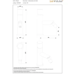 Mitigeur pour bidet bec contemporain mousseur orientable SANINDUSA Single chromé livré avec 2 flexibles