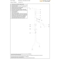 Mitigeur pour bidet bec contemporain mousseur orientable SANINDUSA Single chromé livré avec 2 flexibles