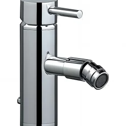 Mitigeur pour bidet bec contemporain SANINDUSA Tube chromé livré avec 2 flexibles et son vidage à tirette