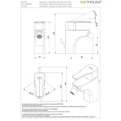 Mitigeur pour bidet mousseur orientable SANINDUSA Advance chromé système Écospot