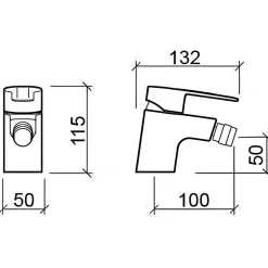 Mitigeur pour bidet mousseur orientable SANINDUSA Alfa Start chromé livré avec 2 flexibles