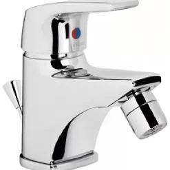 Mitigeur pour bidet mousseur orientable SANINDUSA Easy chromé NF (convient aux marchés publics) livré avec 2 flexibles