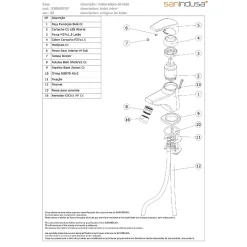 Mitigeur pour bidet mousseur orientable SANINDUSA Easy chromé NF (convient aux marchés publics) livré avec 2 flexibles