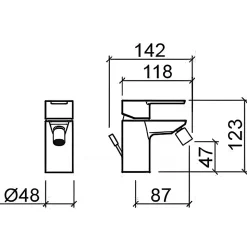 Mitigeur pour bidet SANINDUSA Master 40 chromé mode éco par limiteur de débit livré avec vidage