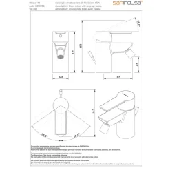 Mitigeur pour bidet SANINDUSA Master 40 chromé mode éco par limiteur de débit livré avec vidage