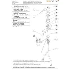 Mitigeur pour bidet SANINDUSA Master 40 chromé mode éco par limiteur de débit