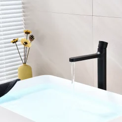 Mitigeur surélevé pour lavabo et vasque BERNSTEIN 8212 - Noir mat