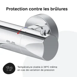 Mitigeur thermostatique bain/douche Robinet salle de bain, Chromé FTA50000 Hit AM.PM