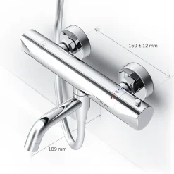 Mitigeur thermostatique bain/douche Robinet salle de bain, Chromé FTA50000 Hit AM.PM