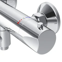 Mitigeur thermostatique bain/douche Robinet salle de bain, Chromé FTA50000 Hit AM.PM