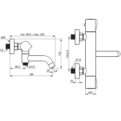 Mitigeur thermostatique bain/douche Robinet salle de bain, Chromé FTA50000 Hit AM.PM