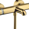 Mitigeur thermostatique bain/douche doré poli, Hansgrohe Ecostat Comfort