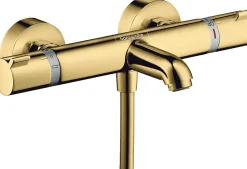 Mitigeur thermostatique bain/douche doré poli, Hansgrohe Ecostat Comfort