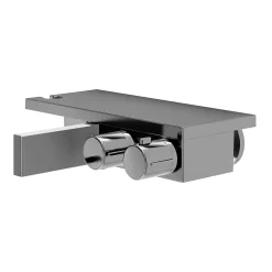 Mitigeur thermostatique bain/douche gris GoodHome Kolima