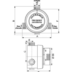 Mitigeur thermostatique collectif trubert eurotherm, 56 à 400 l/min - 6 à 400 L/min - Watts industries