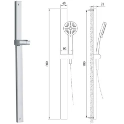 Mitigeur thermostatique douche 4021 - Sans flexible, Sans barre, Sans douchette